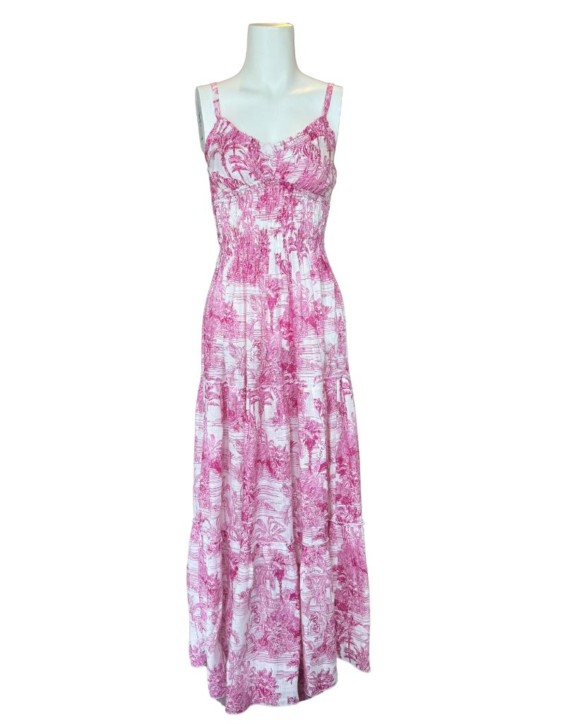 pink toile dress Luisa Positano | Dress Ornella Long Pink Toile