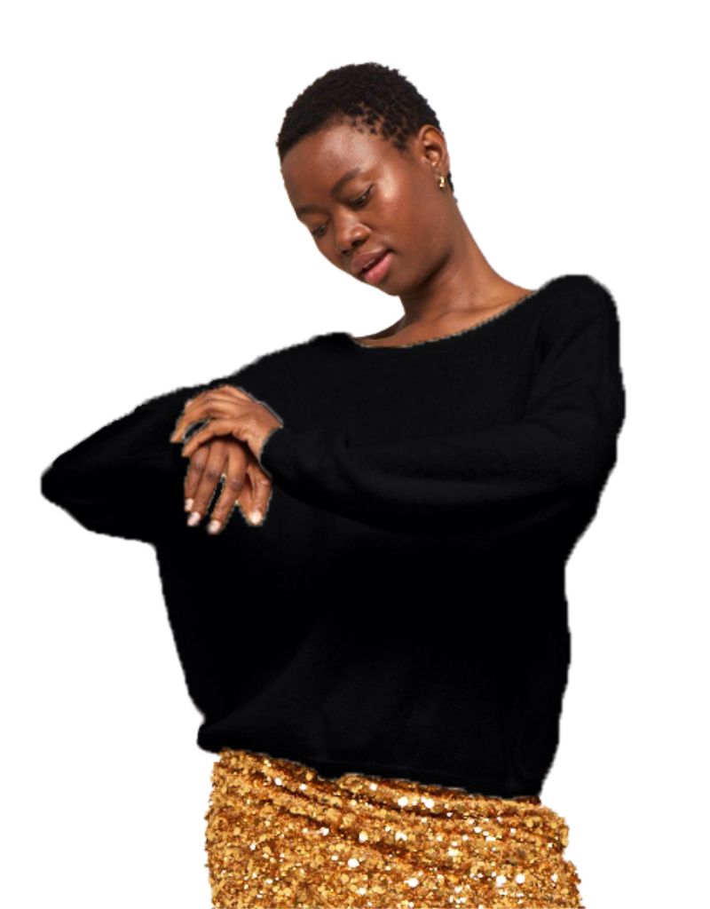 1982 Alaia Boat Neck Sweater Black