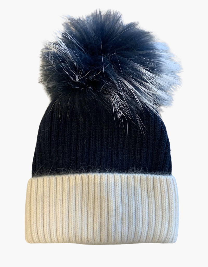 HA-68 Two-Tone Knit Hat Navy/White