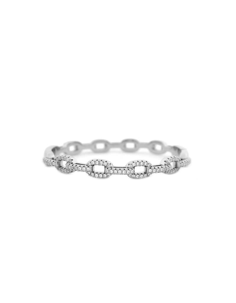 2713B Sterling Pave CZ Link Bangle Sterling Silver