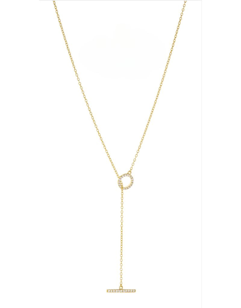 3035N Gold Plated Sterling CZ Lariat