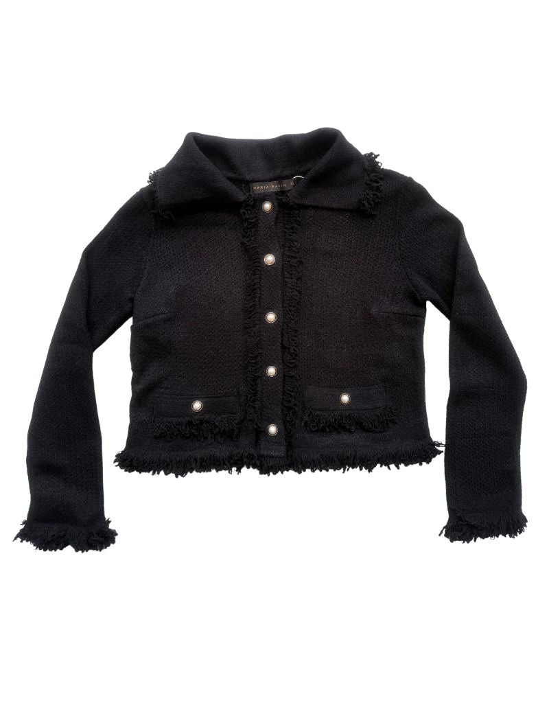 Structured Knit Jacket LE544 Black