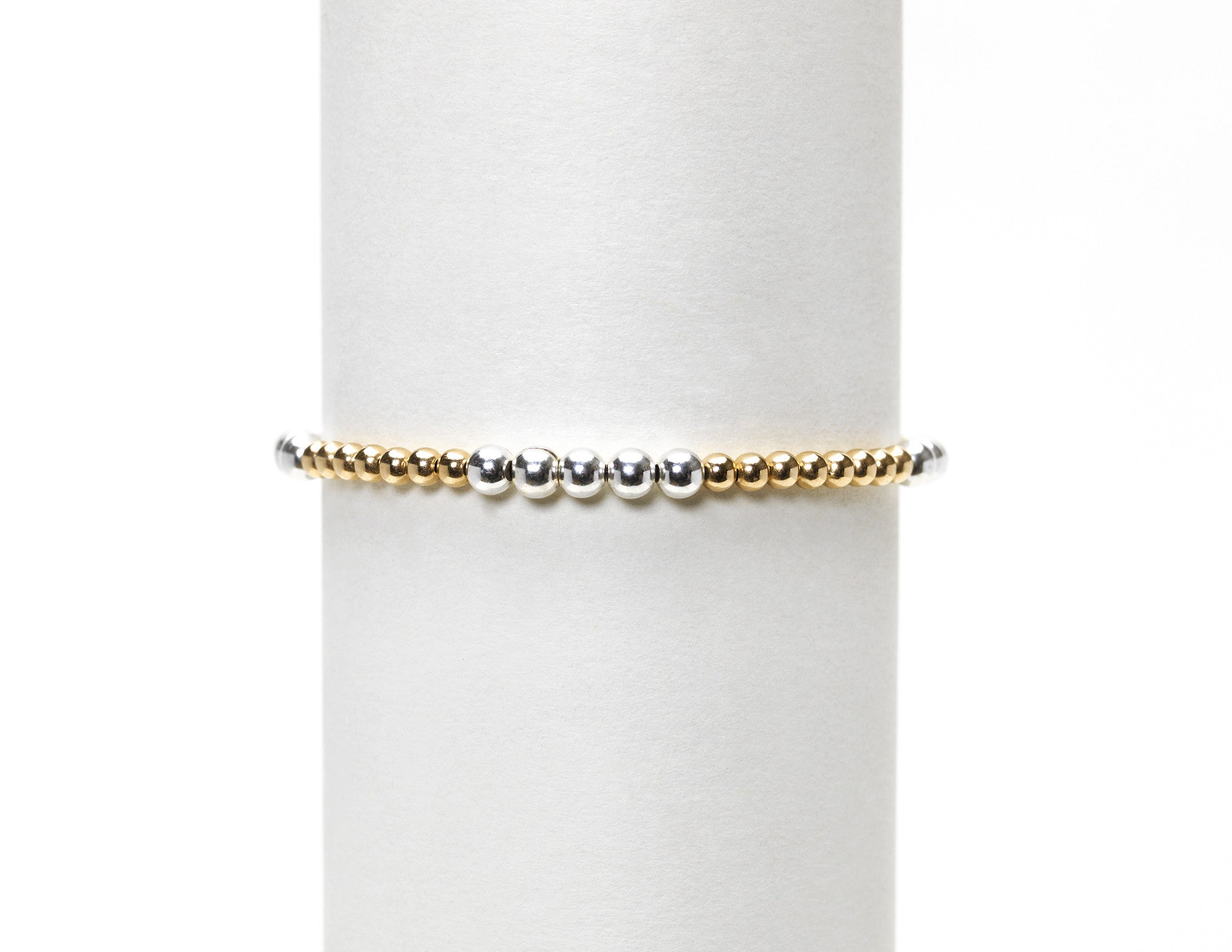 3mm Yellow Gold with 4mm Sterling Silver Mix