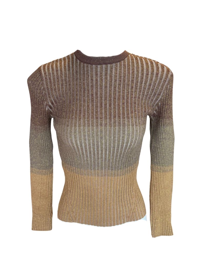 Gradient Ribbed Pullover LE5436 Camel