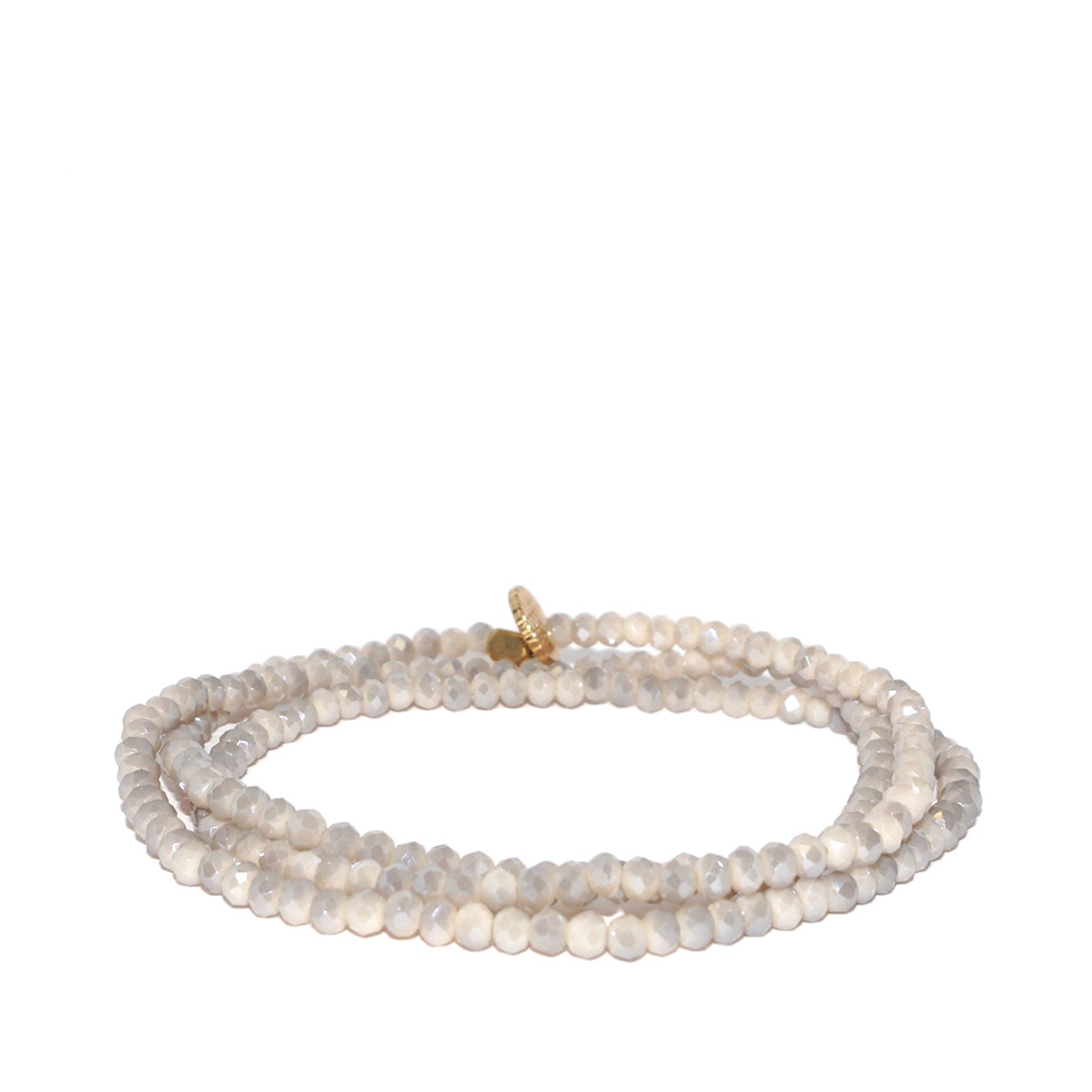 Marlyn Schiff Mini Beaded Stretch Bracelet Light Grey