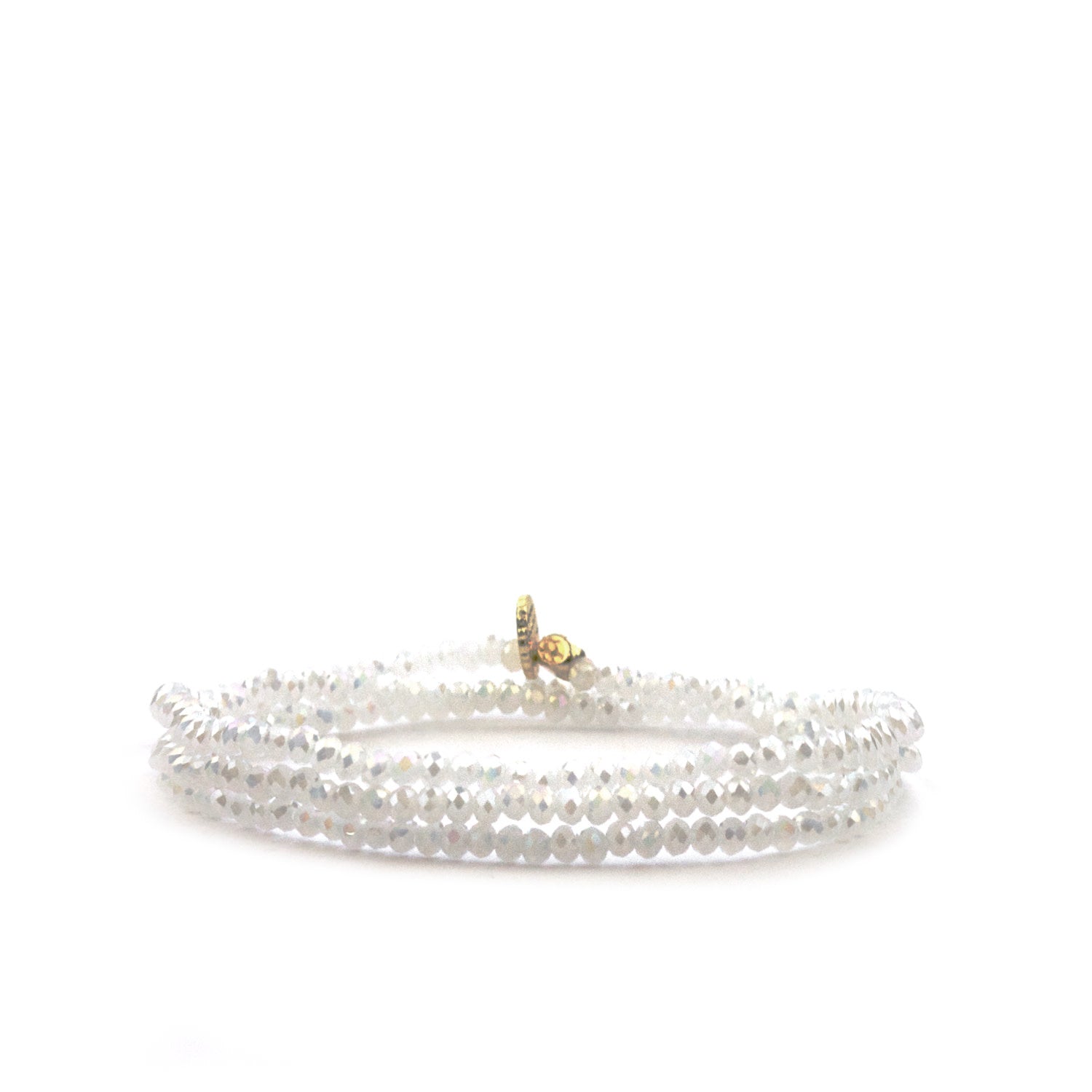 Marlyn Schiff 9686B Mini Beaded Stretch Bracelet White