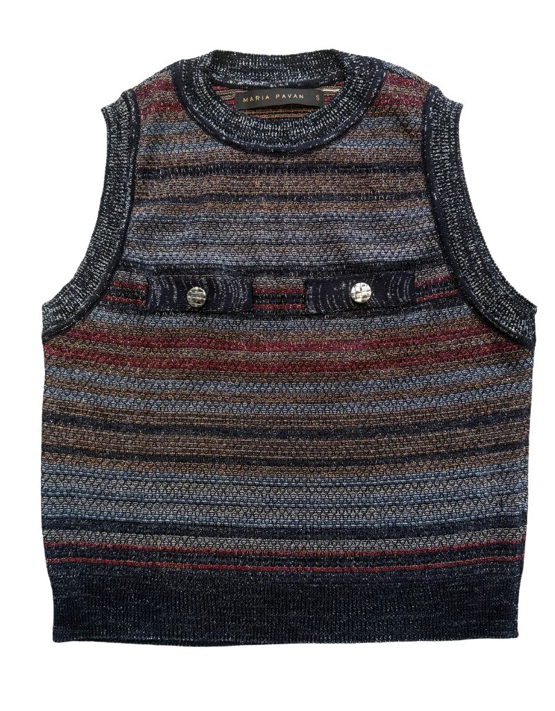 Sleeveless Knit Vest LE5192 Navy Blue