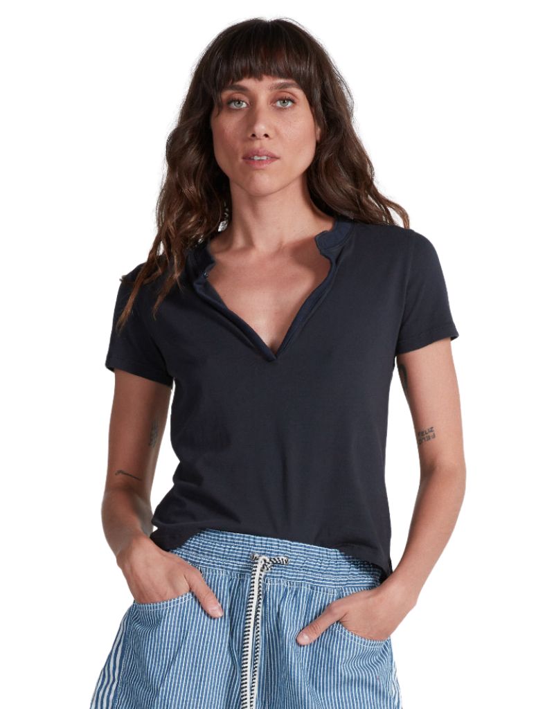 ASKK NY Classic Henley Stone Black