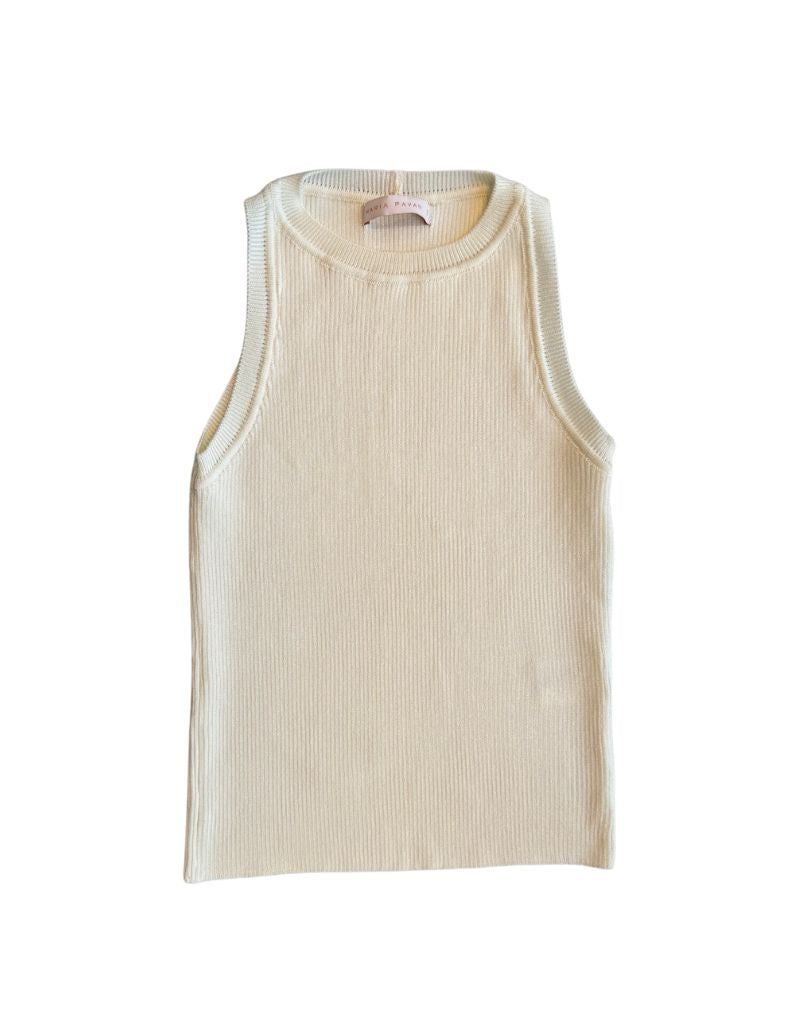 Ribbed Aland Tank Top LE4870 Off White