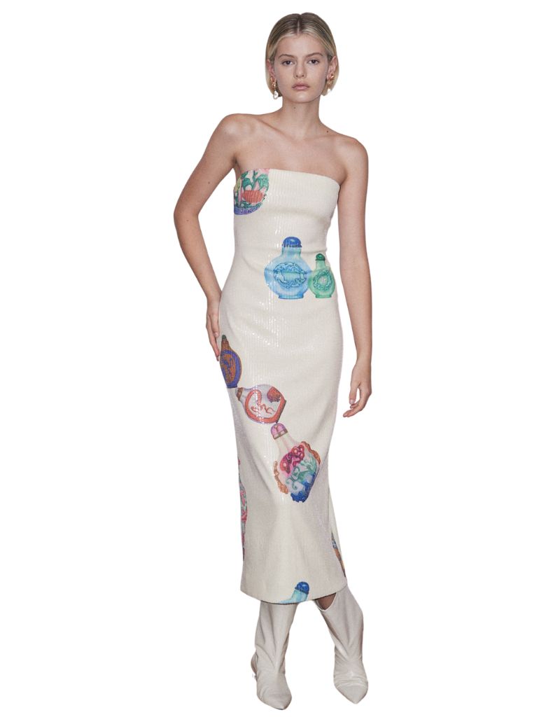 Alemais | Chesca Midi Dress Cream | I Am More Scarsdale