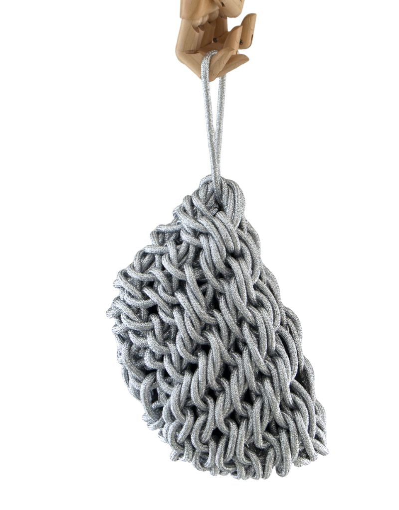 Alienina Lina Clutch Waxed Cotton Silver