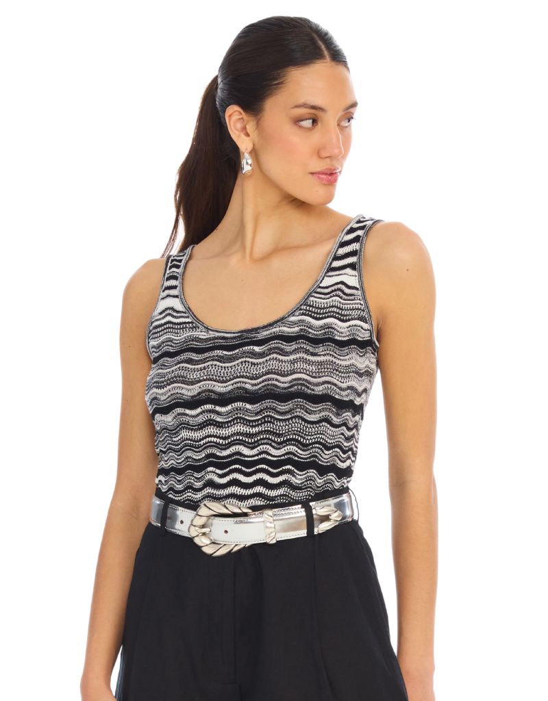 Allison Bianca Tank Black White