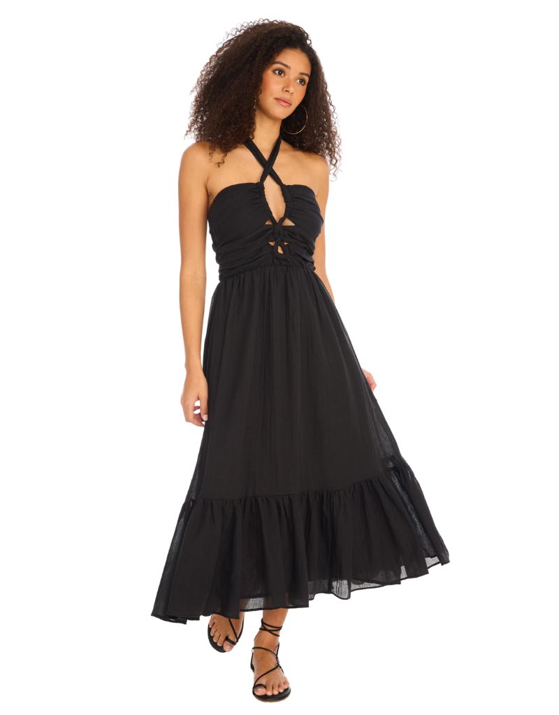 Allison Sabine Midi Dress Black
