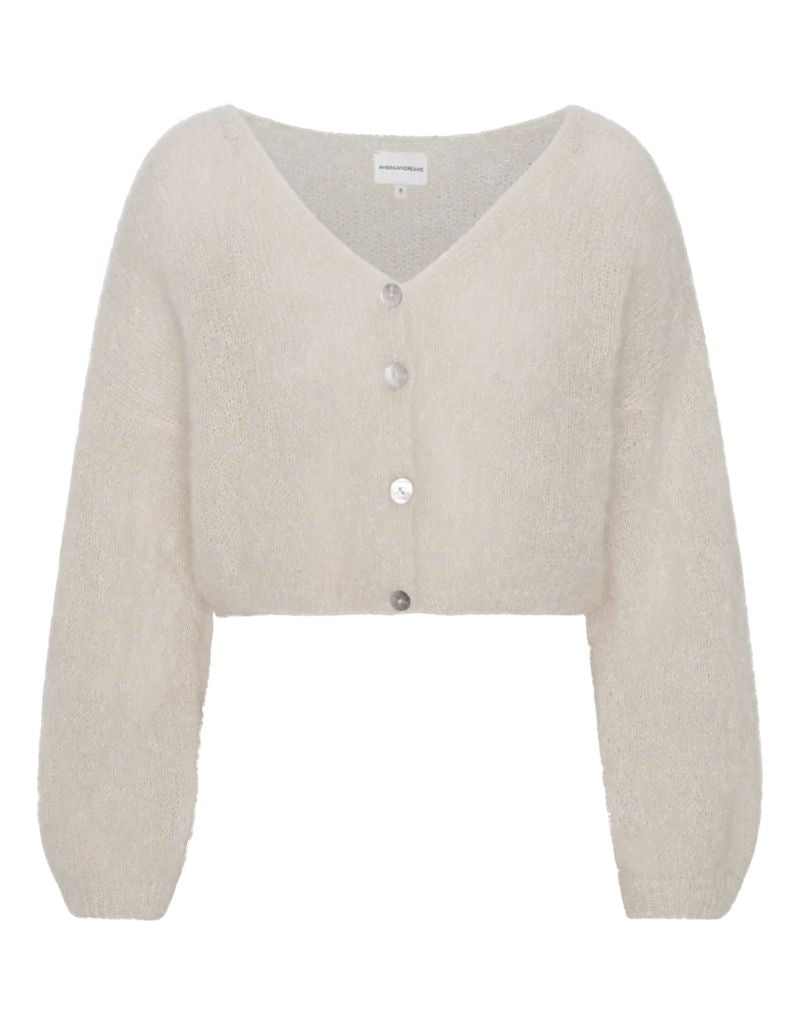 American Dreams Cornelia Cropped Cardigan Beige