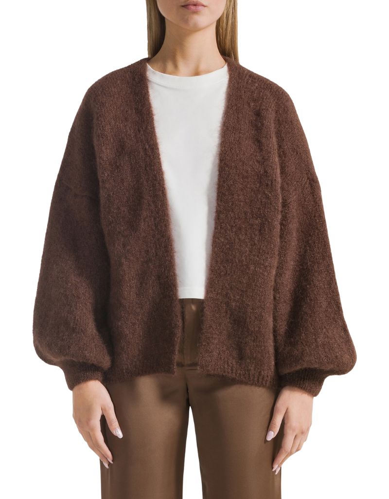 American Dreams Lee Short Cardigan Cocoa