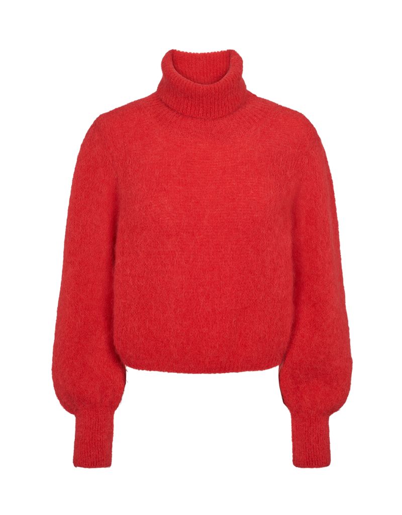 American Dreams Piro Rollneck Alpaca Long Sleeves Lipstick Red