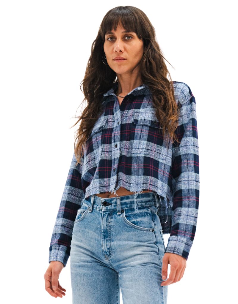 Askk NY Crosby Flannel Navy Plaid