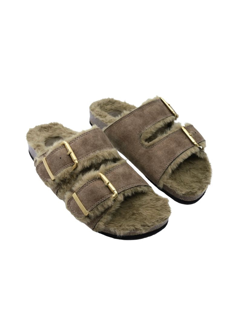 Birch Two Strap Sandal Clog Olive F26