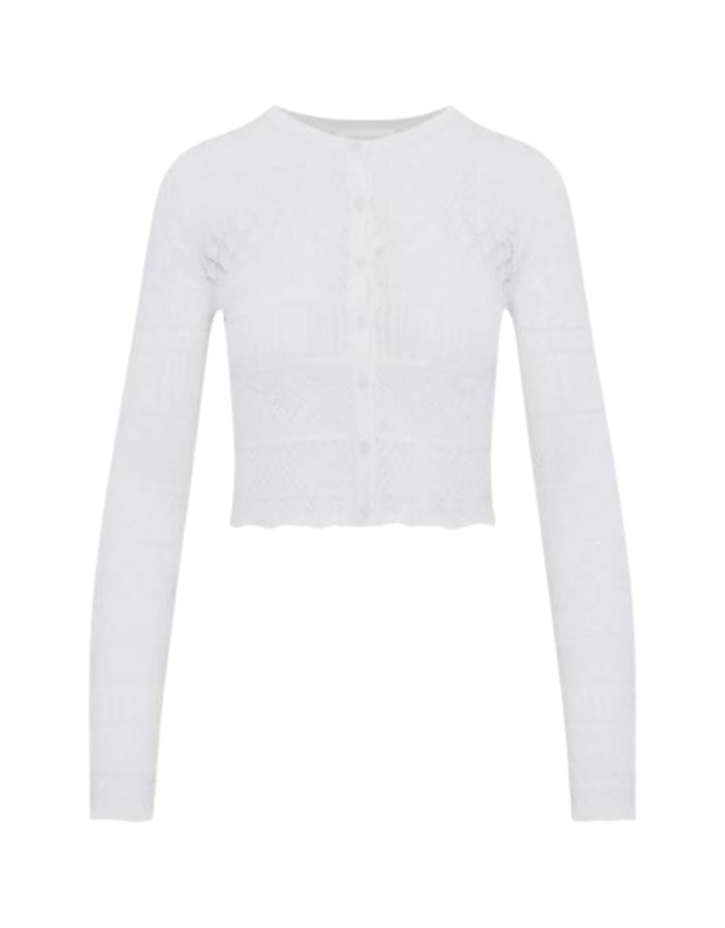 Brigette Fine Pointelle Cardigan Light Chai