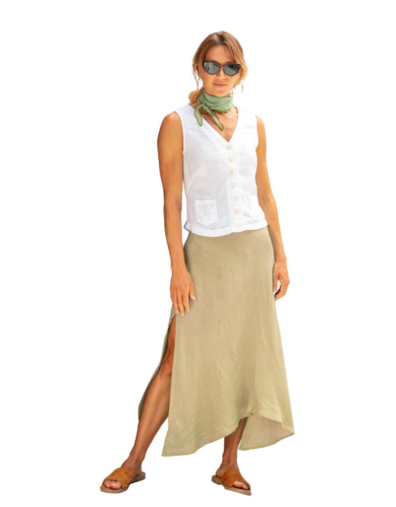 Linen Skirt LI-243 Sand