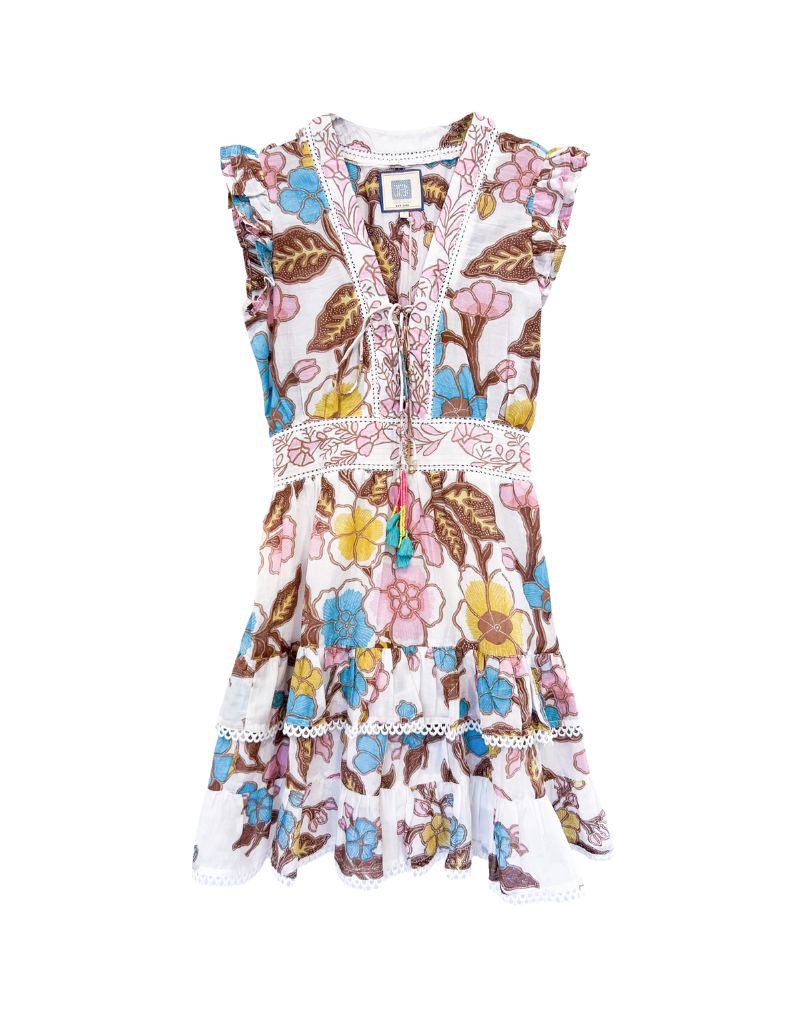 Bell Farrah Mini Dress Turq Yellow Floral 3 ghost