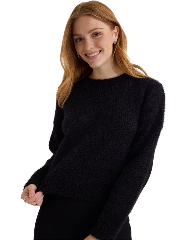 Bella Dahl Drop Shoulder Sweater Black
