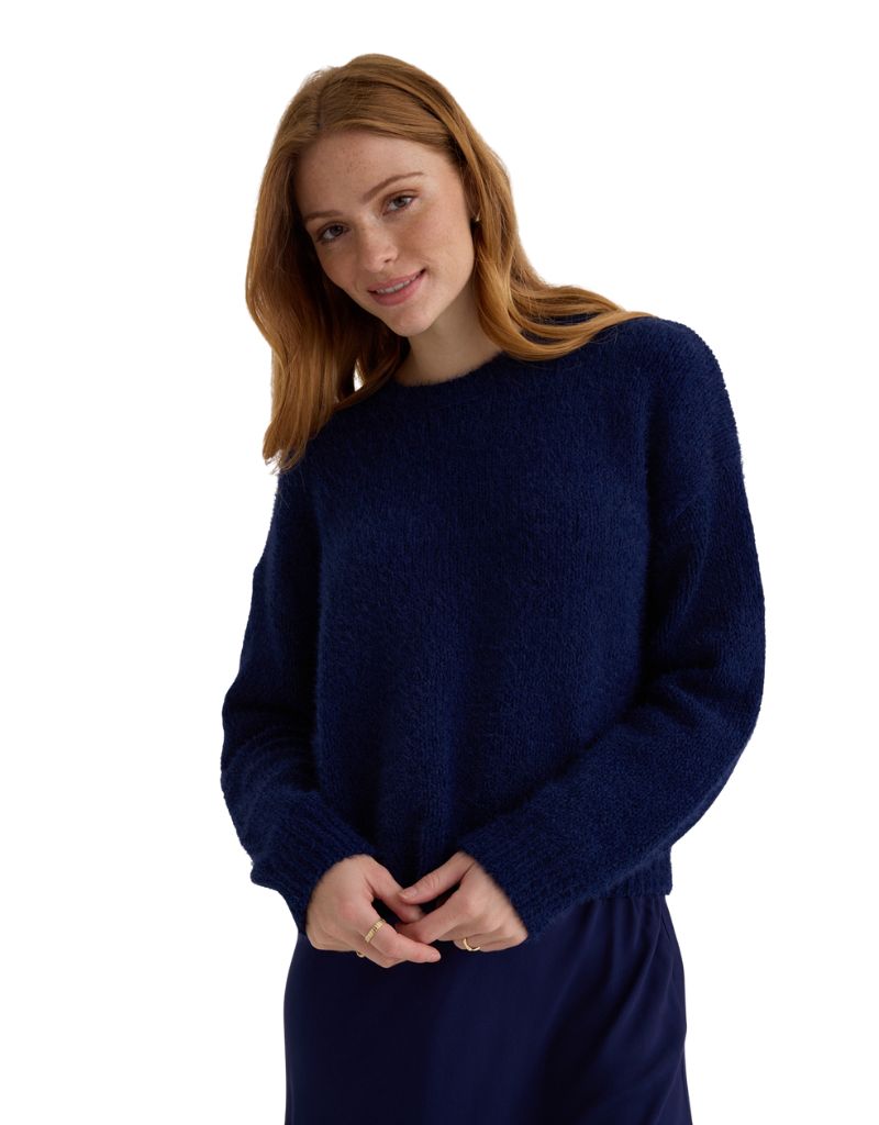 Bella Dahl Drop Shoulder Sweater Eclipse Blue