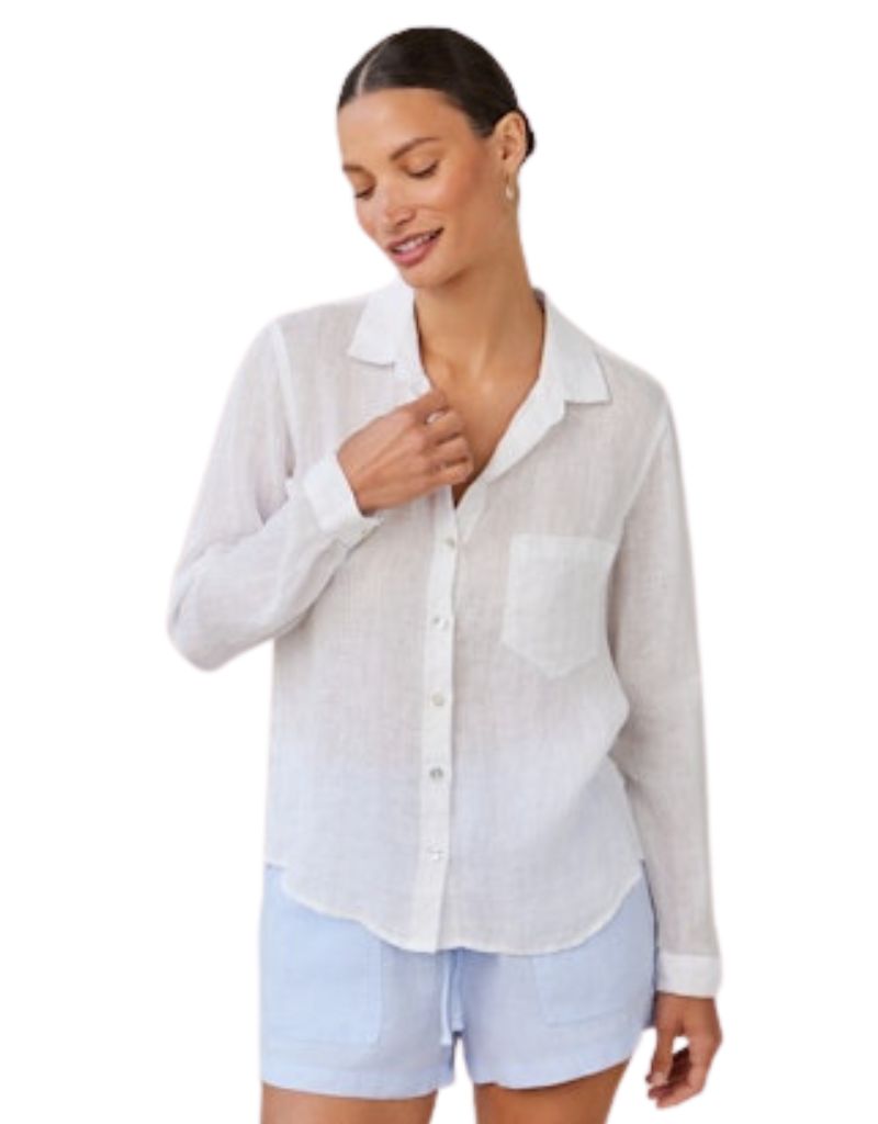 Bella Dahl Linen Pocket Button Down White