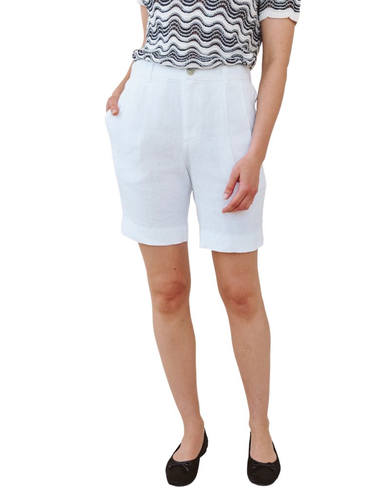 Bella Dahl Pleated Bermuda White