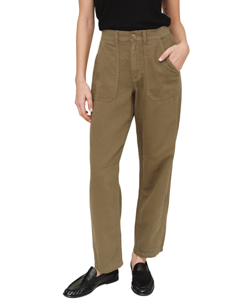 Bella Dahl Porkchop Darted Knee Pant Olive Green