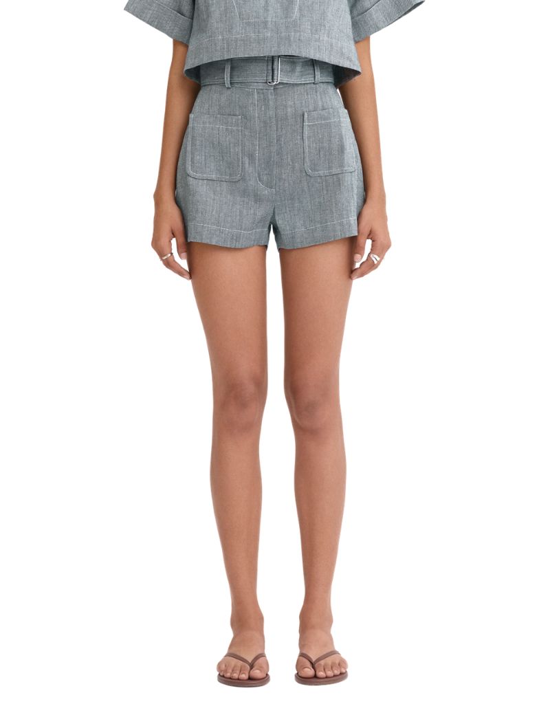 Belted Pocket Short Denim Su26