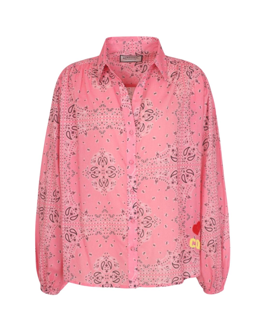 Berenice Canila Shirt Bandana Print Raspberry