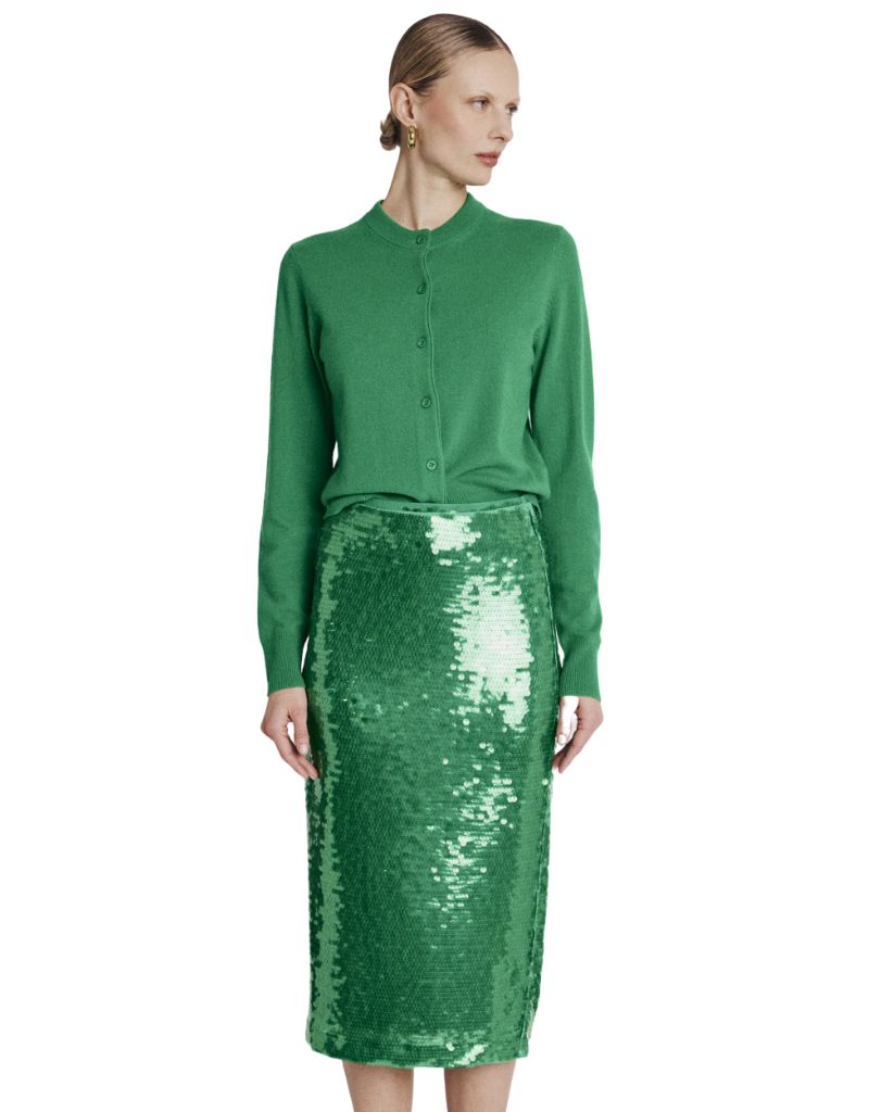 Berenice Jamy Sequin Skirt Green