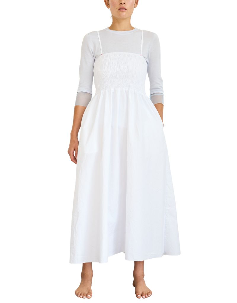 Brazeau Tricot Swan Dress Bright White