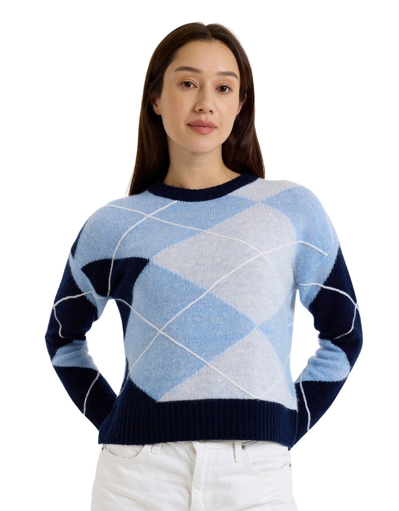 Brodie Argyle Crew Navy Arctic Blue