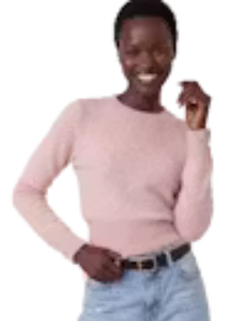 Brodie Brushed Cashmere Crew Pink Quartz