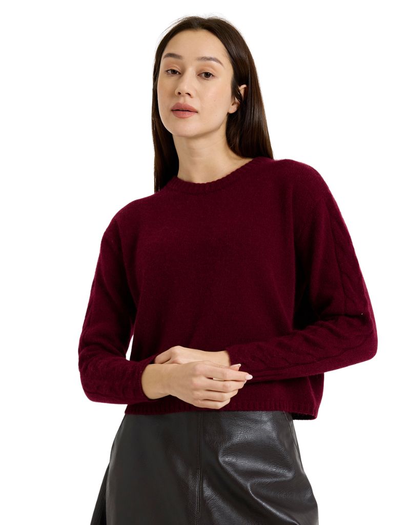 Brodie Cable Sleeve Crew Cherry Lacquer