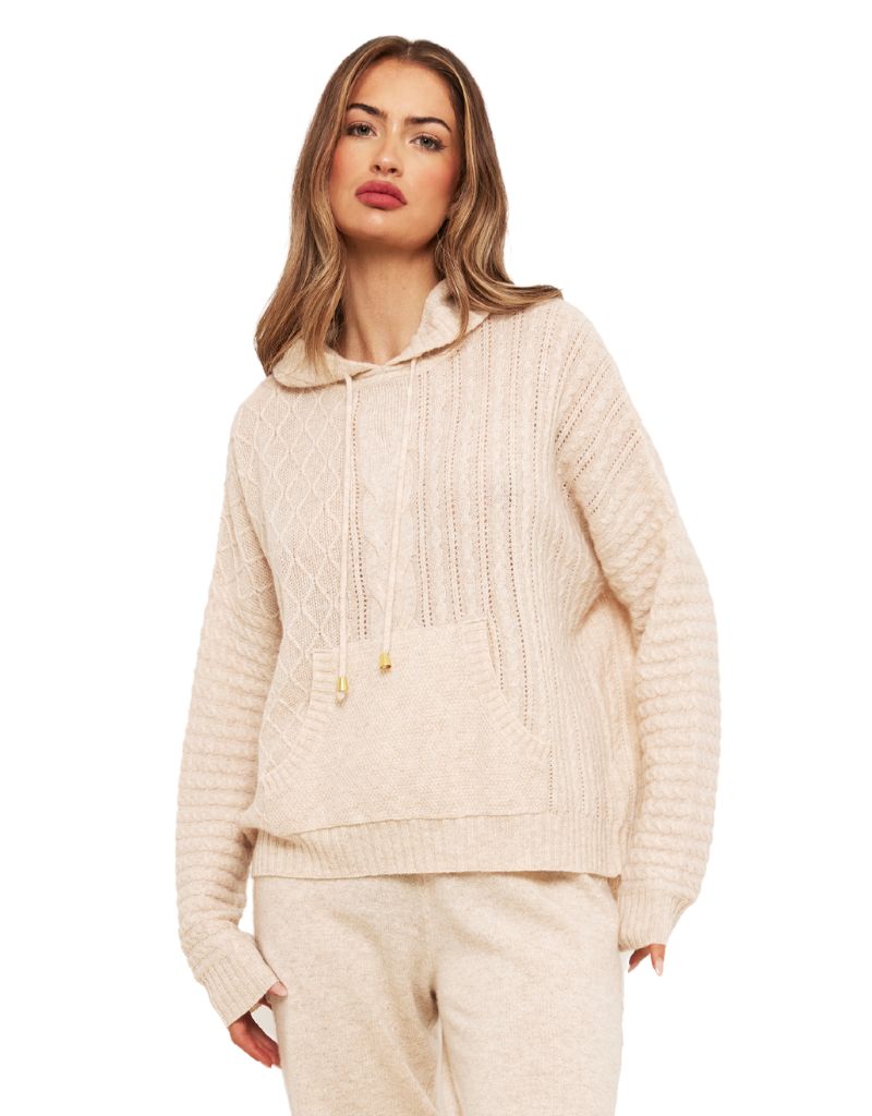 Brodie Luxe Cable Hoodie Cygnet