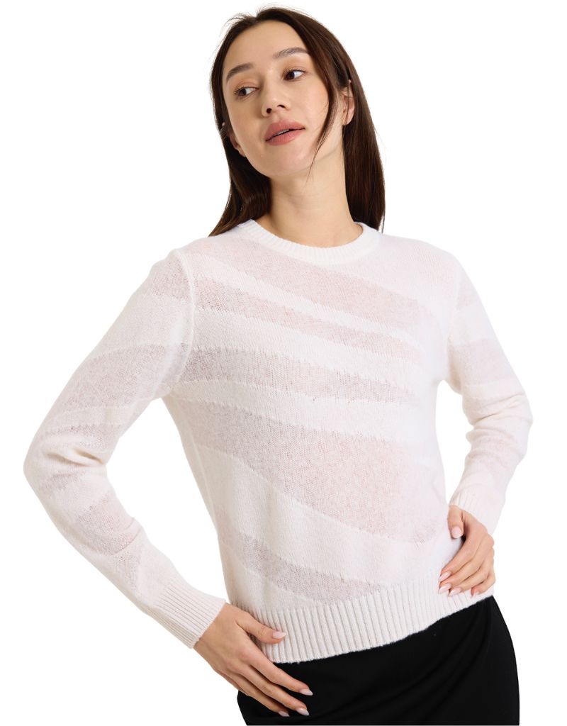 Brodie Mix Guage Zebra Crew Organic White