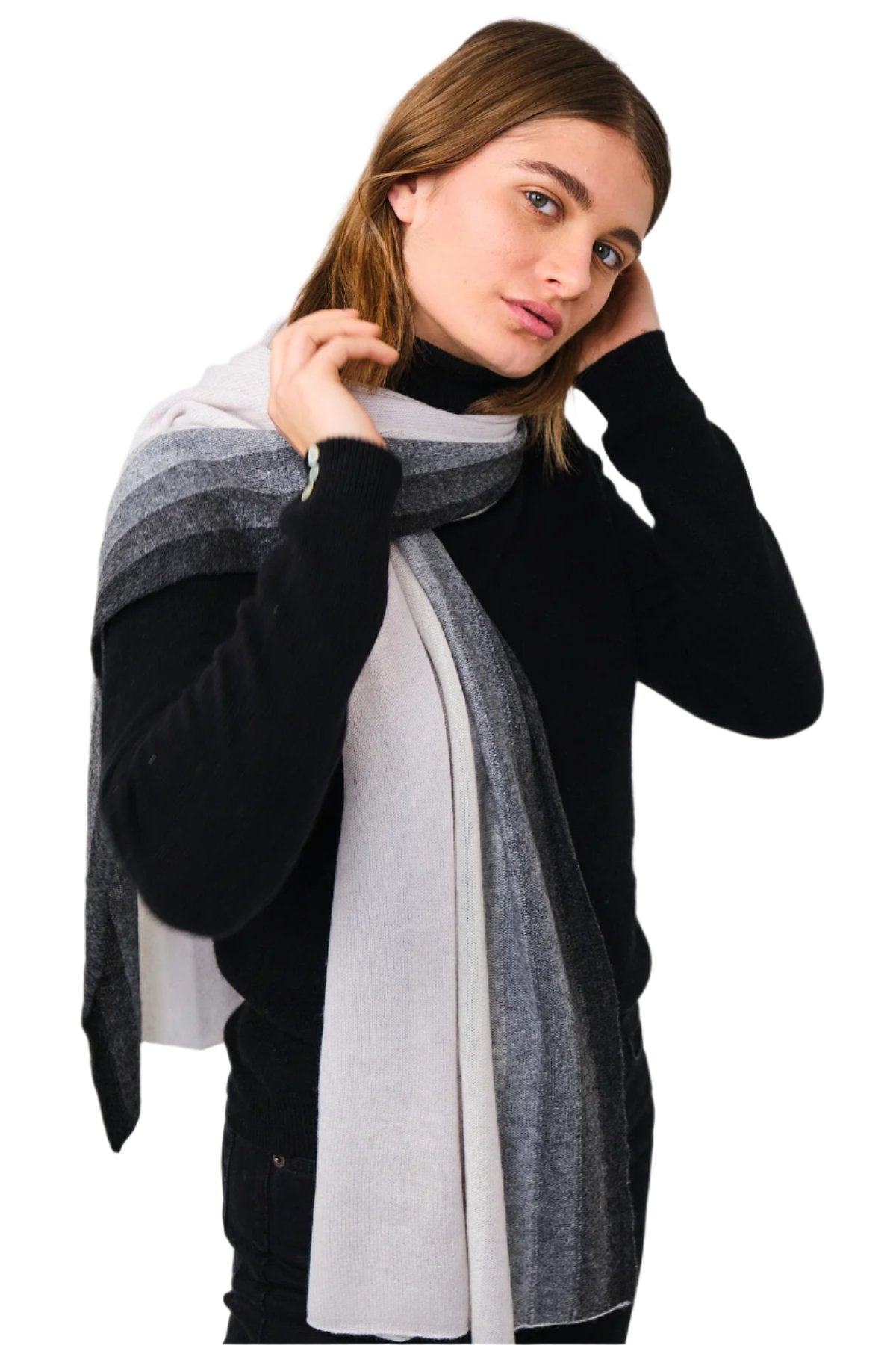 Brodie Stripe Evie Scarf Ash Stripes