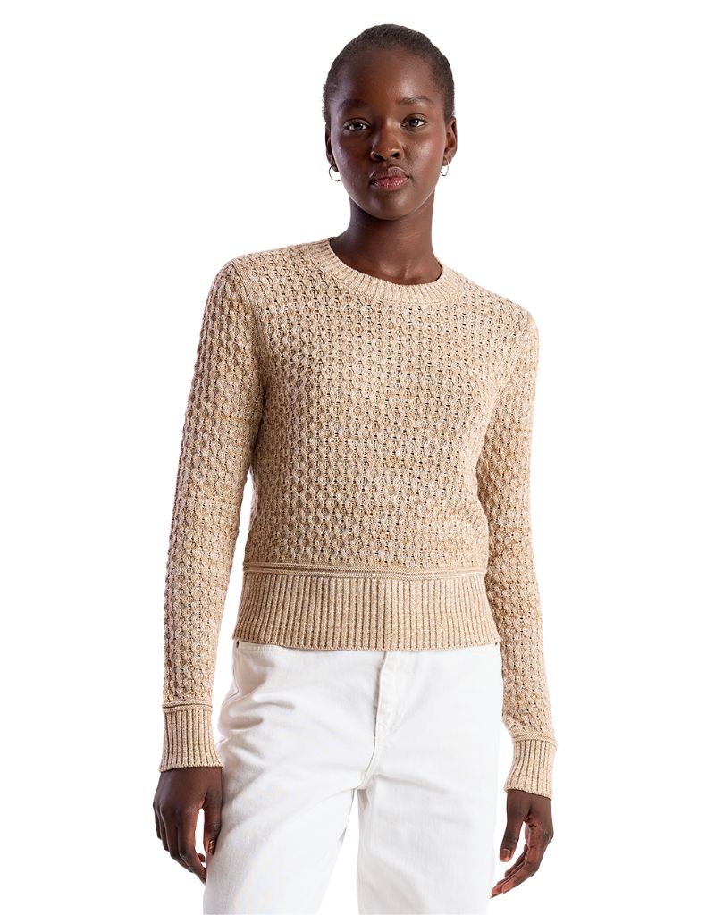 Brodie Wispr Cable Twist Yarn Crew Fawn