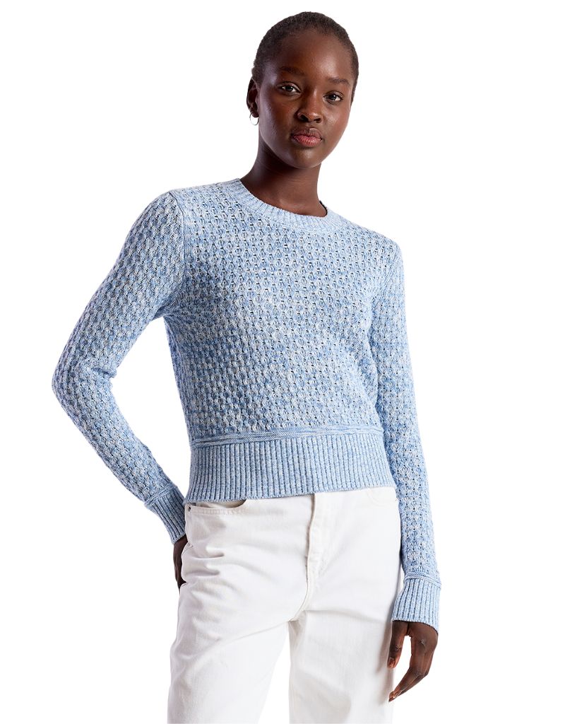 Brodie Wispr Cable Twist Yarn Crew Skyline