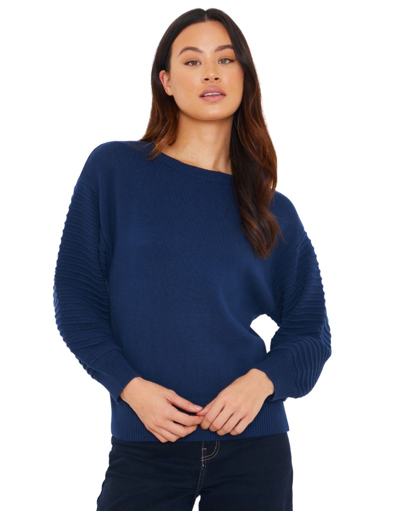 Brodie Wispr Textured Balloon Sleeve Crew Hello Sailor