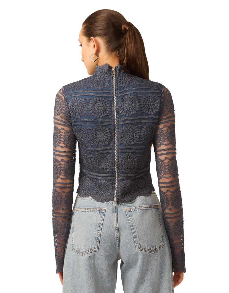 Crista top Teal Lace Knit