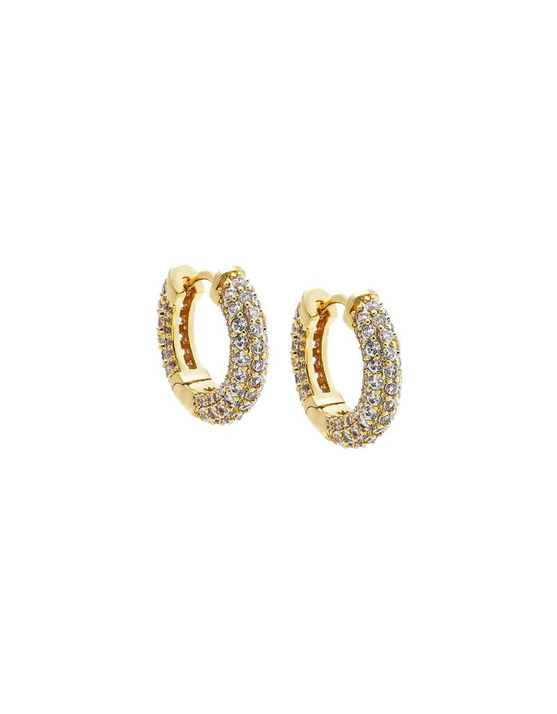 CZ Pave Mini Rounded Huggie Earring