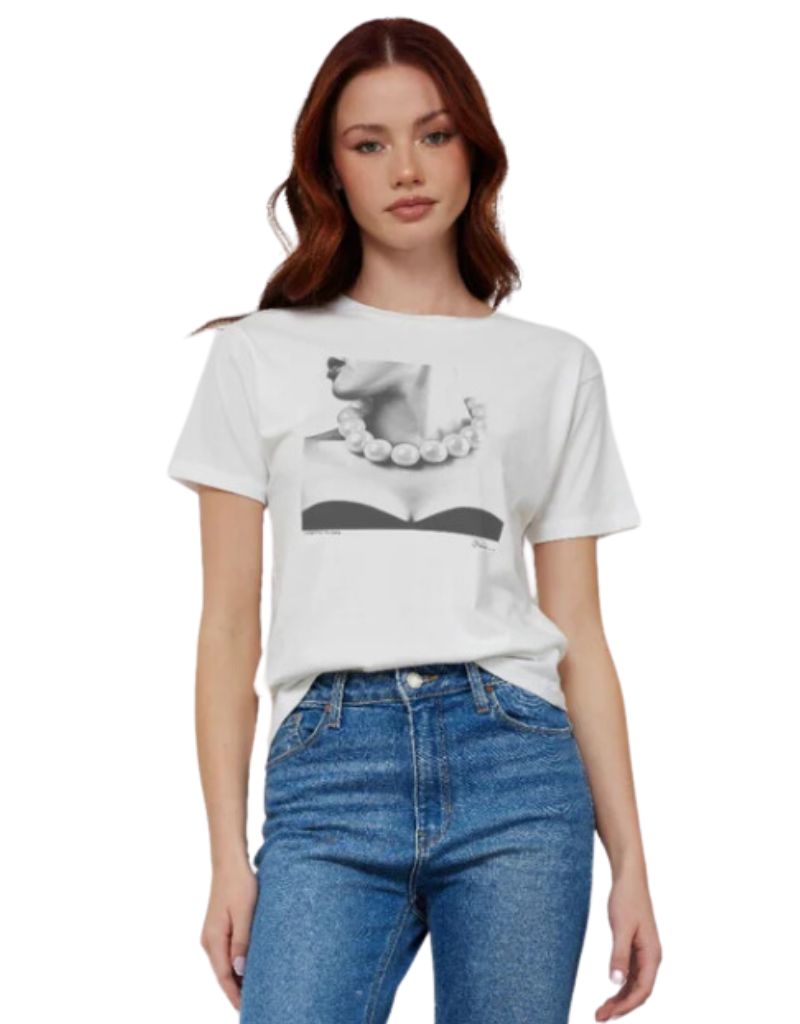 C Press Studio Pretty Things Mushie Tee Worn White