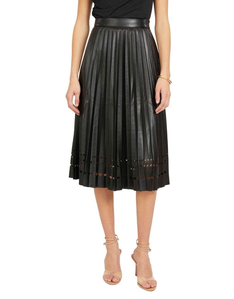 Caballero Alana Skirt in Black Vegan Leather