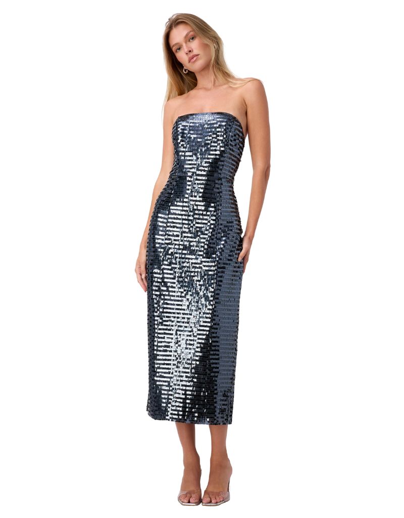 Cami NYC Circe Sequin Strapless Dress Coal