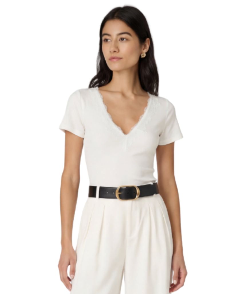 Cami NYC Sana Rib Knit Tee White