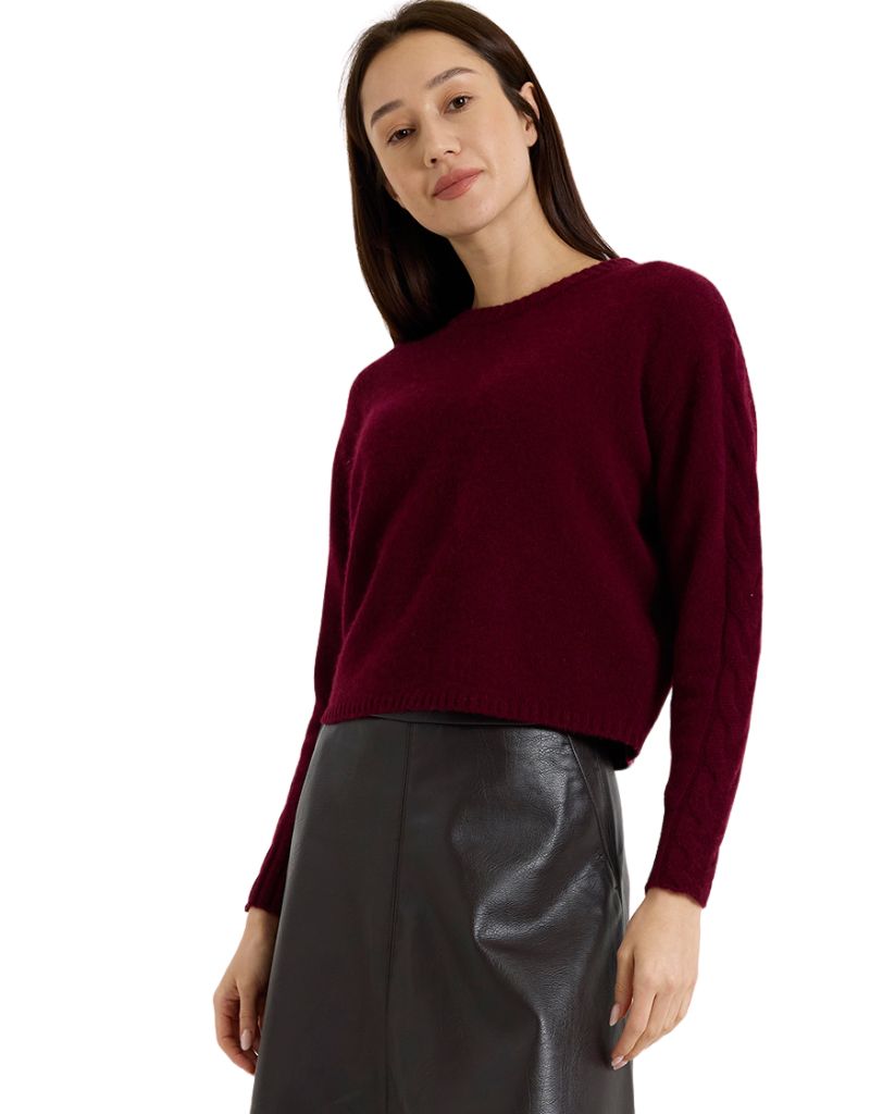 Cable Sleeve Crew Cherry Lacquer